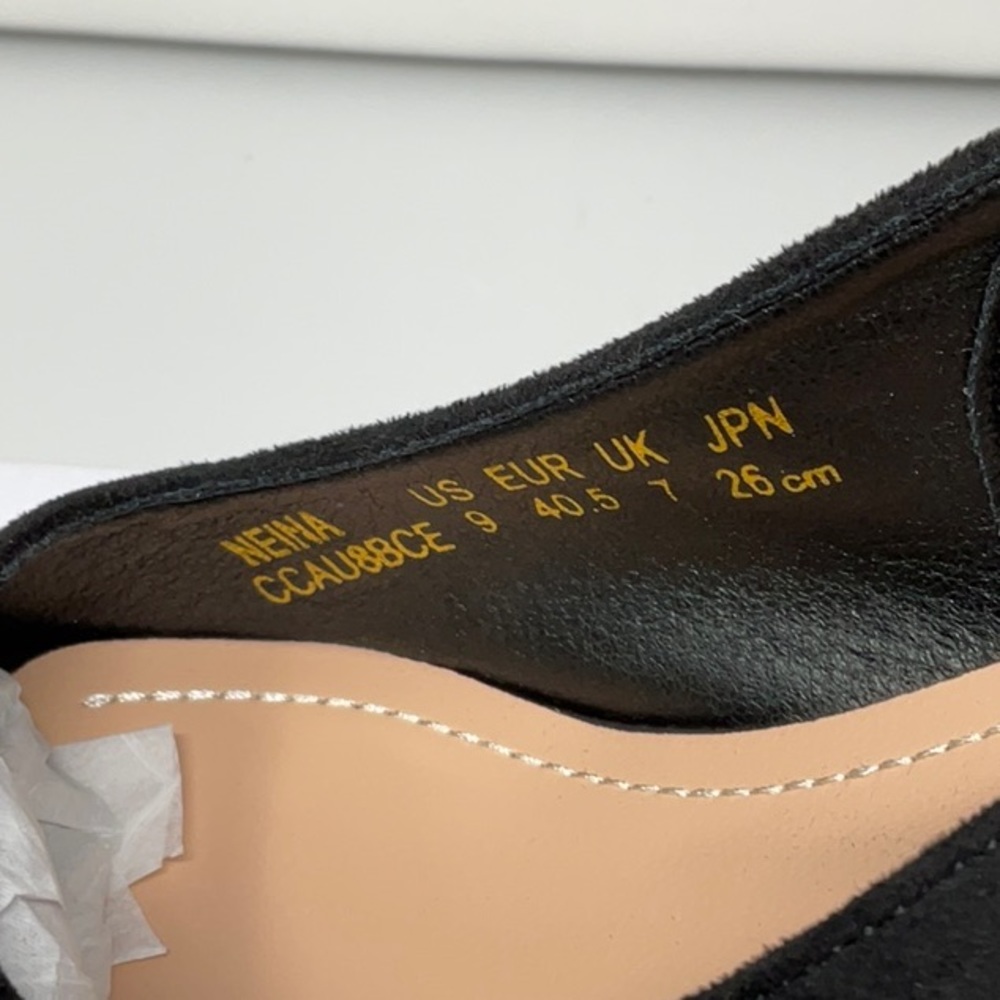 NIB women’s Dream Pairs peep toe black suede heeled shoes, size 9 - Picture 5 of 10